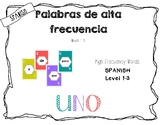 Spanish Sight Word UNO game: level 1-3