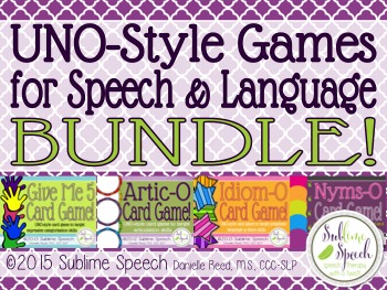 Preview of UNO-Style Speech & Language Games Mega Bundle