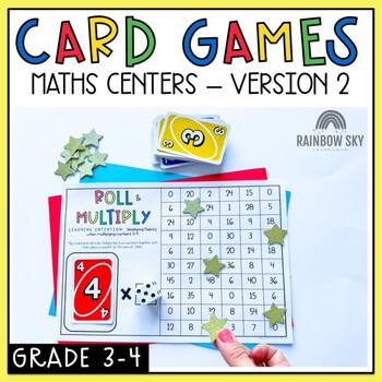Preview of UNO card Math Activities for Grade 3 and 4 - VERSION 2