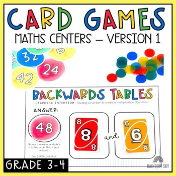 Preview of UNO card Math Centers for Grade 3 and 4 - Place Value Games