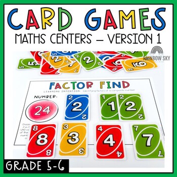 Preview of UNO card Number activities for Grade 5 and 6 | Card games (Version 1)