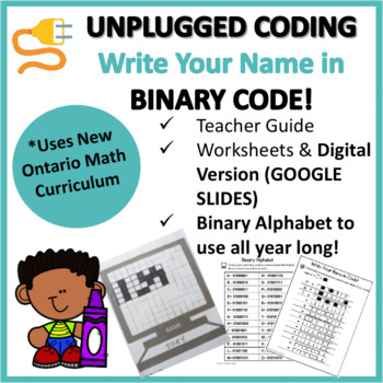 Preview of UNPLUGGED CODING ACTIVITY- Write Your Name in Binary Code!