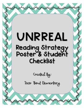 Preview of UNRREAL Reading Strategy Poster & Student Checklist