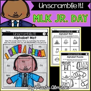 Preview of UNSCRAMBLE IT! and FLIPBOOK! {M L King Jr.} {Letter, CVC, and Numbers to 20}