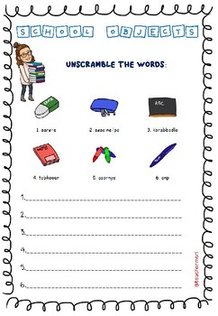 unscrambled worksheets by teachermeri teachers pay teachers