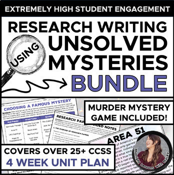 Preview of Informative Research Writing Using Unsolved Mysteries BUNDLE (HIGH ENGAGEMENT!)
