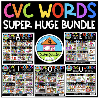 Preview of Huge CVC Words BUNDLE (P4Clips Trioriginals)