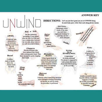 UNWIND 13 Slang Phrases - Body Parts (by Neal Shusterman 