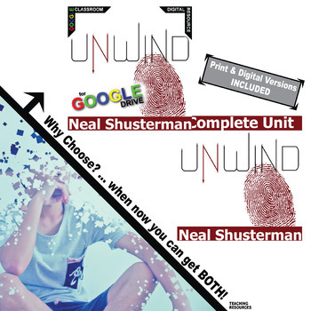 Preview of UNWIND Novel Study Unit Plan Activities PRINT & DIGITAL Project Quiz Shusterman