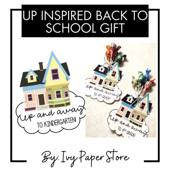 Preview of UP INSPIRED House Welcome Back to School Student Gift Tags with Balloons