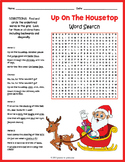 UP ON THE HOUSETOP Lyrics Word Search Puzzle Worksheet Activity