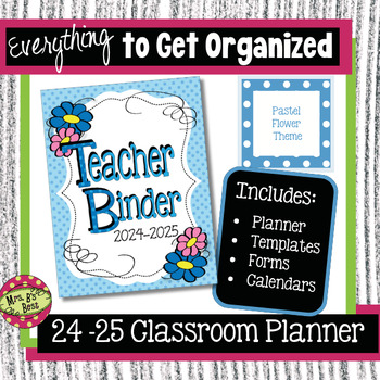 Preview of UPDATED! 2024-2025 Teacher Binder-Calendars, Weekly Planner, Forms and Templates