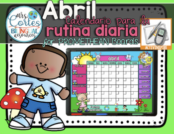 Preview of Morning Calendar For PROMETHEAN Board - Abril- Primavera