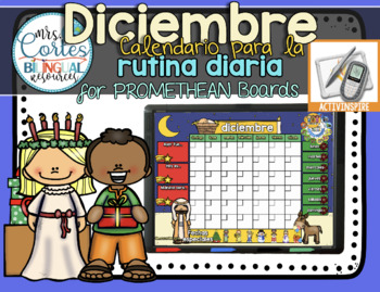 Preview of Morning Calendar For PROMETHEAN Board - Diciembre- Celebraciones en el mundo