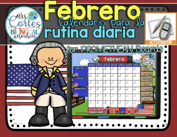 Preview of Morning Calendar For PROMETHEAN Board - Febrero- Día de los Presidentes