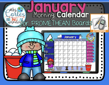 Preview of Morning Calendar For PROMETHEAN Boards - January- Winter