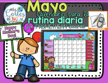 Preview of Morning Calendar For PROMETHEAN Board - Mayo- Día de la madre