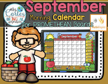 Preview of Morning Calendar For PROMETHEAN Boards - September- Apples