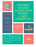 UPDATED Alternative Report Sample Comments for ASD Learner