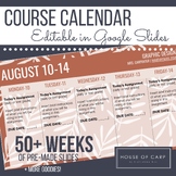 UPDATED COURSE CALENDAR IN GOOGLE SLIDES 2023-2024