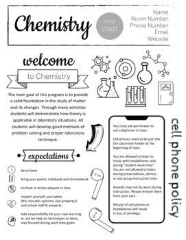 Preview of UPDATED! Chemistry Syllabus - Completely Editable now in google slides