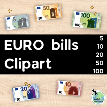 Preview of UPDATED EURO bills clipart - Money, EURO Currency, 2021 Bank Notes