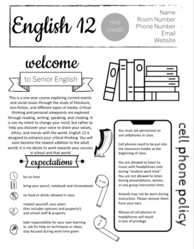 Preview of UPDATED! English Syllabus - Completely Editable in Google Slides