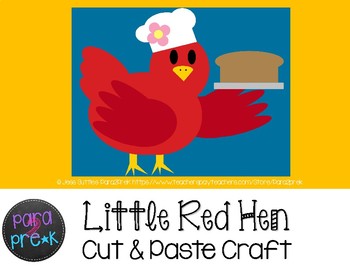 Preview of UPDATED! Folktales Cut and Paste Craft Template - Little Red Hen
