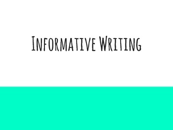 Preview of Informative Writing Introduction