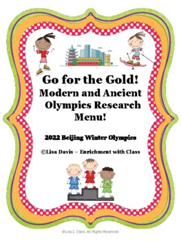 Preview of UPDATED Modern and Ancient Olympics Enrichment Menu for Enrichment/ Gifted