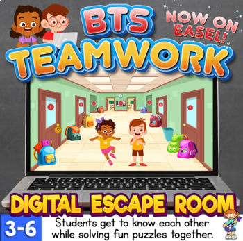 Preview of UPDATED No Google Back to School Digital Escape Room Team Building Logic Game