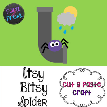 Preview of UPDATED! Nursery Rhymes Itsy Bitsy Spider Cut and Paste Craft Template