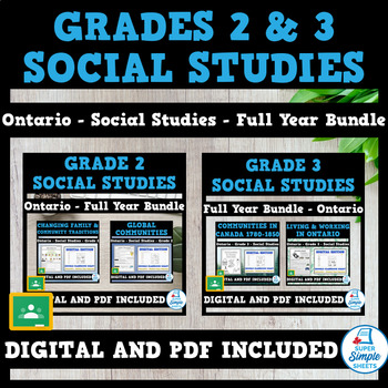 Preview of UPDATED Ontario - Grade 2 & 3 Social Studies - FULL YEAR BUNDLE