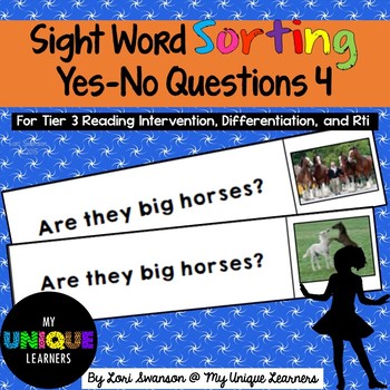 Preview of Sight Word Sorting: Yes-No Questions 4