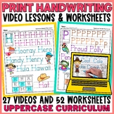 UPPERCASE PRINT Handwriting Video Lessons & Practice Works
