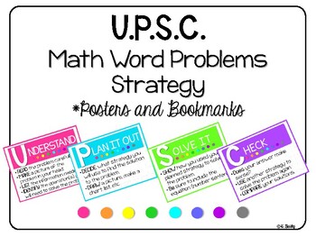 Preview of UPSC Understand, Plan, Solve and Check Math Word Problem Strategy