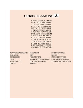 Preview of URBAN PLANNING WORD SEARCH