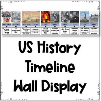 Preview of US American History Timeline Bulletin Board Wall Display Reconstruction-Current