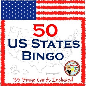 Preview of US Bingo I Know the 50 States Group Activity w/ 35 Bingo Cards!
