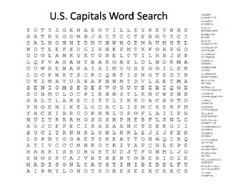 U.S. Capitals & States Word Search (2 puzzles) by Handy ...