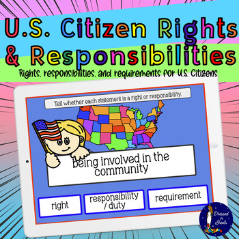 Preview of US Citizen Rights and Responsibilities BOOM Cards