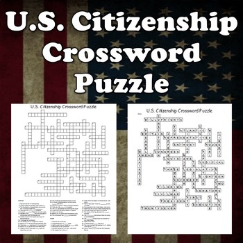 US Citizenship Crossword by Mr Tillman s Social Studies TpT