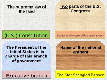 Preview of US Citizenship Exam - 180 Question - 45 Flash Cards