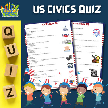 Preview of US Civics Quiz | Civics Assessment for middle and high school