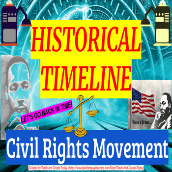 Preview of US Civil Rights Movement American History Timeline Digital Activity Worksheet