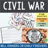 US Civil War Bell Ringers, Early Finishers Activity, Daily