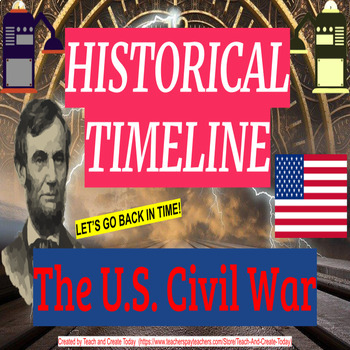 Preview of US Civil War Social Studies American History Timeline Activity and Worksheet