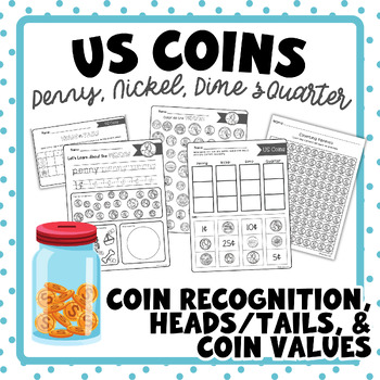 Preview of All About US Coins Workbook | Recognition & Counting | for PreK & Kindergarten