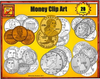 Preview of United States Currency Clip Art: Money Clip art - U.S. Coins