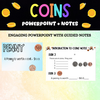 Preview of US Coins PowerPoint With Guided Notes